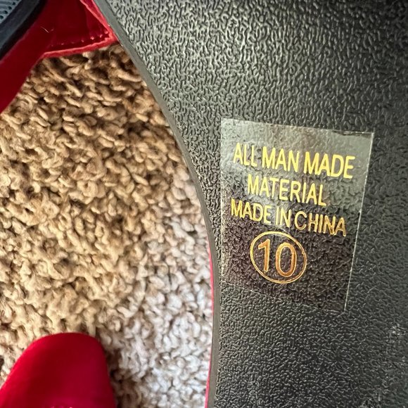 Non-Branded Women's Red Velvet Ankle Strap Heels - Picture 13 of 13